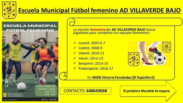 La sección femenina de la A.D. Villaverde Bajo busca jugadoras