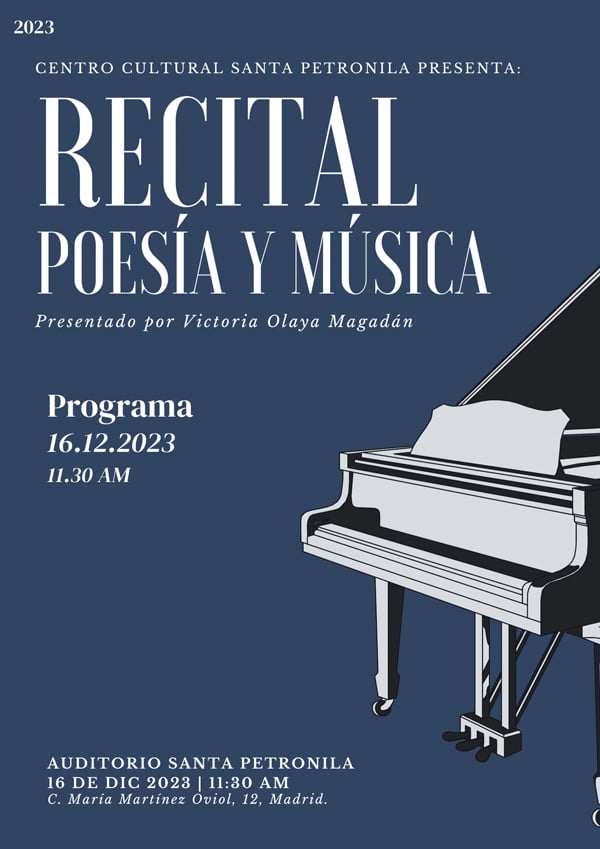 ‘Música y poesía’ en Santa Petronila el 16 de diciembre