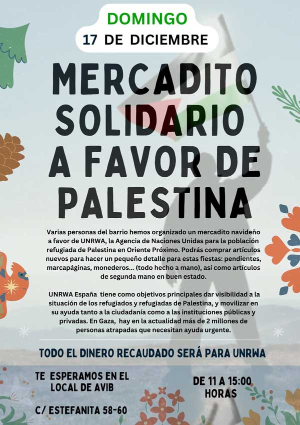 Mercadito Solidario a favor de Palestina en Butarque